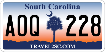 SC license plate AOQ228