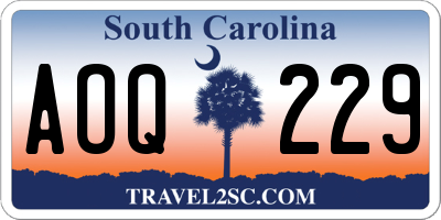 SC license plate AOQ229