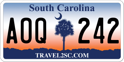 SC license plate AOQ242