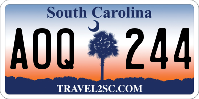 SC license plate AOQ244