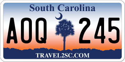 SC license plate AOQ245
