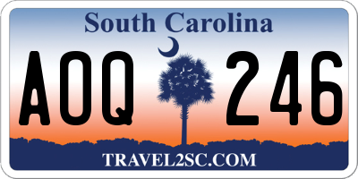 SC license plate AOQ246