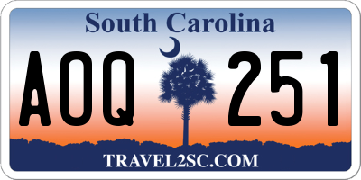 SC license plate AOQ251