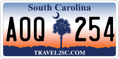 SC license plate AOQ254