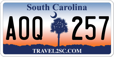 SC license plate AOQ257