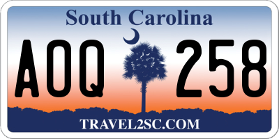 SC license plate AOQ258
