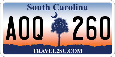 SC license plate AOQ260