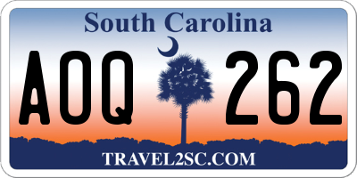 SC license plate AOQ262