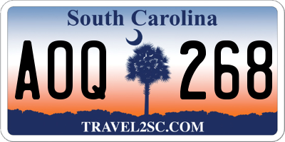 SC license plate AOQ268
