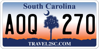 SC license plate AOQ270
