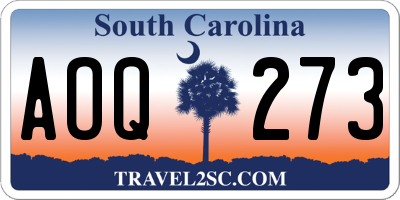 SC license plate AOQ273