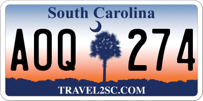SC license plate AOQ274