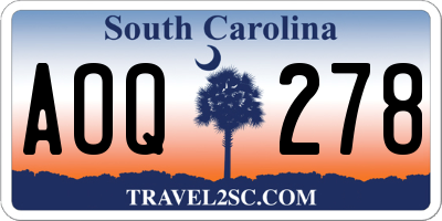 SC license plate AOQ278