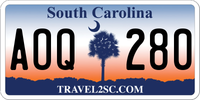 SC license plate AOQ280