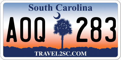 SC license plate AOQ283