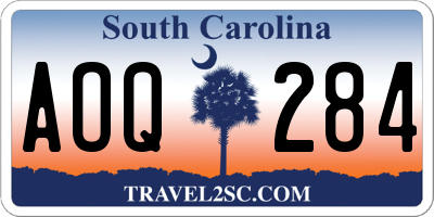 SC license plate AOQ284