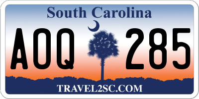 SC license plate AOQ285