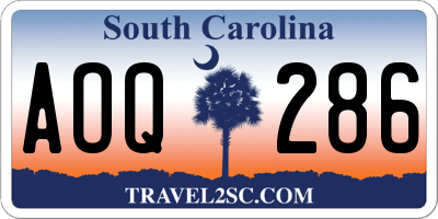 SC license plate AOQ286