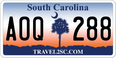 SC license plate AOQ288