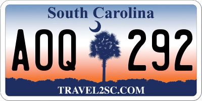 SC license plate AOQ292