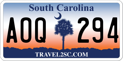 SC license plate AOQ294