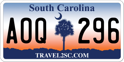 SC license plate AOQ296