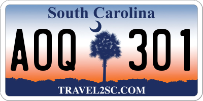 SC license plate AOQ301