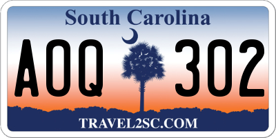 SC license plate AOQ302