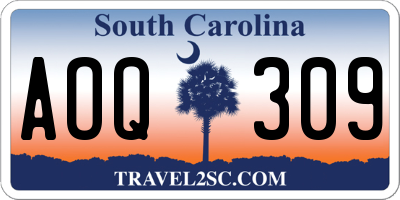 SC license plate AOQ309