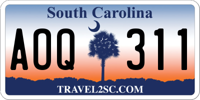 SC license plate AOQ311