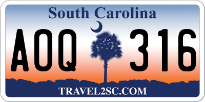 SC license plate AOQ316