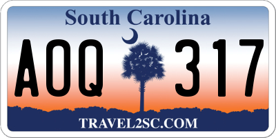 SC license plate AOQ317