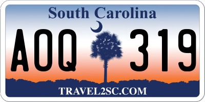 SC license plate AOQ319