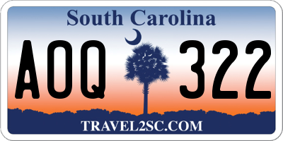SC license plate AOQ322