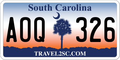 SC license plate AOQ326