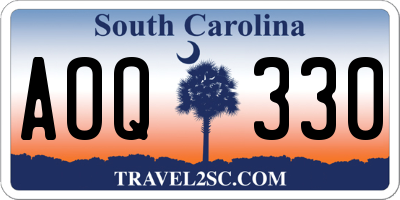 SC license plate AOQ330