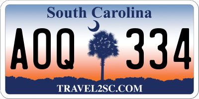 SC license plate AOQ334