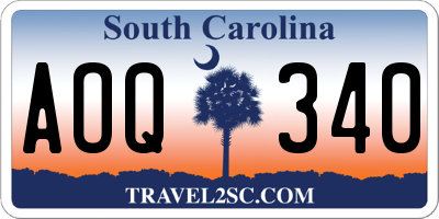 SC license plate AOQ340