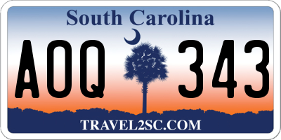 SC license plate AOQ343