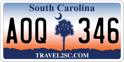 SC license plate AOQ346
