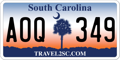 SC license plate AOQ349