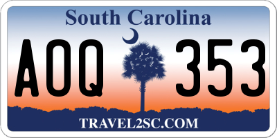 SC license plate AOQ353