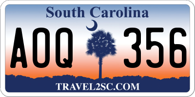 SC license plate AOQ356