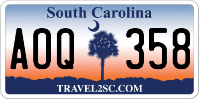 SC license plate AOQ358
