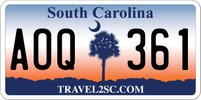 SC license plate AOQ361