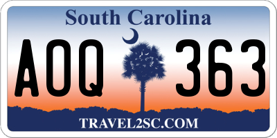 SC license plate AOQ363