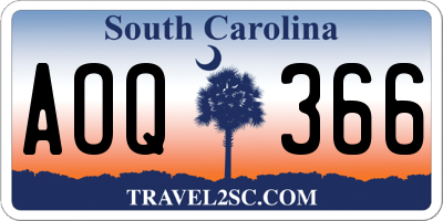 SC license plate AOQ366