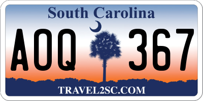 SC license plate AOQ367