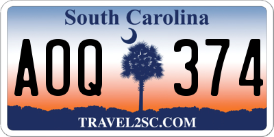 SC license plate AOQ374
