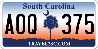 SC license plate AOQ375